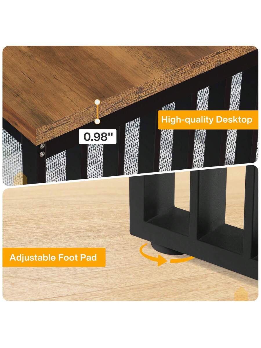 Tribesigns 78.74" Extra Long Computer Desk 2 Person Desk, Double Long Desk With Heavy Duty Metal Frame, Double Workstation Study Desk For Home Office, Brown (Without Chair)