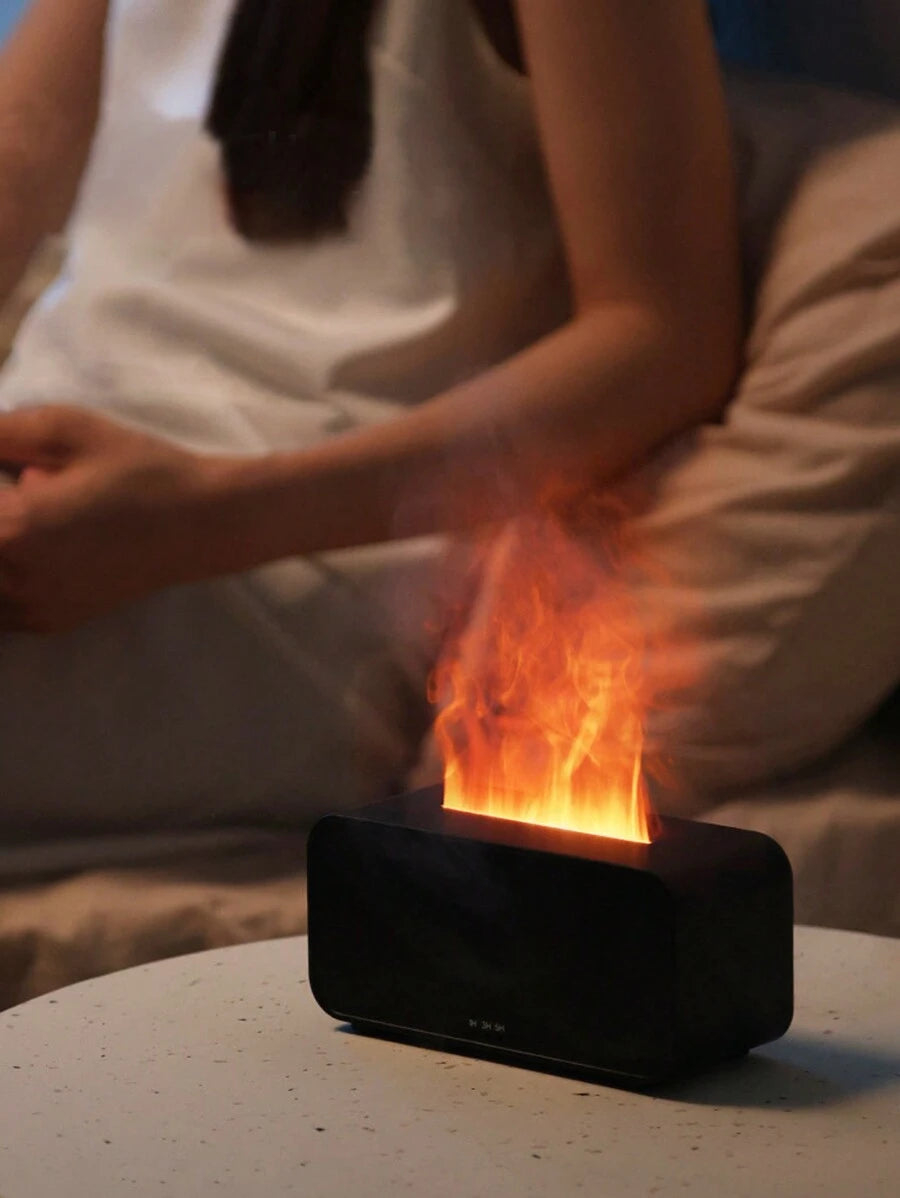 1pc LED 7-Color Flame Aromatherapy Machine USB Powered With Timer Humidifier For Bedroom Study Office Yoga Aromatic Diffuser