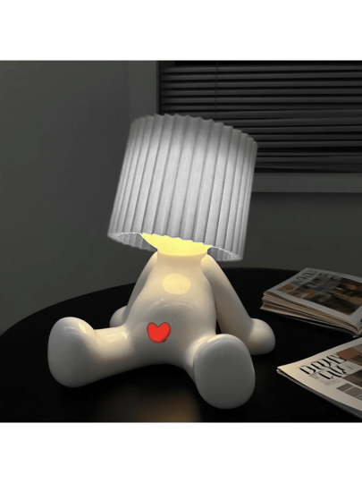 Cute Seated Shy Boy Table Lamp - LED Warm Light For Bedroom Ambience, Creative Bedroom Ambience Light, Compact & Lightweight, USB-Powered, Ideal For Home Use