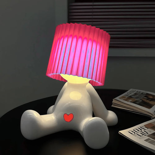 Cute Seated Shy Boy Table Lamp - LED Warm Light For Bedroom Ambience, Creative Bedroom Ambience Light, Compact & Lightweight, USB-Powered, Ideal For Home Use