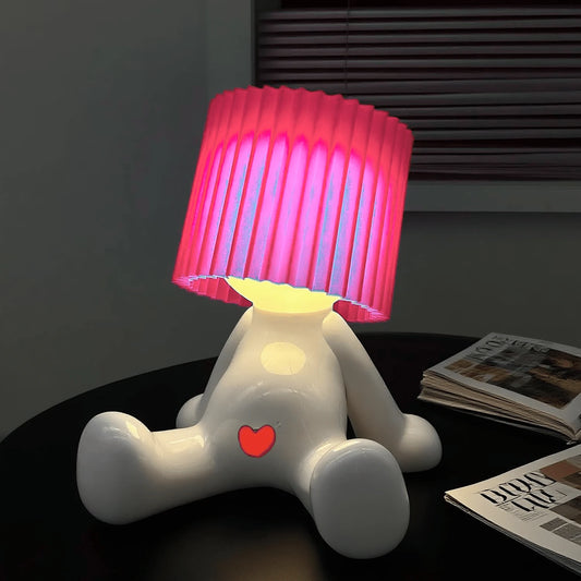 Cute Seated Shy Boy Table Lamp - LED Warm Light For Bedroom Ambience, Creative Bedroom Ambience Light, Compact & Lightweight, USB-Powered, Ideal For Home Use