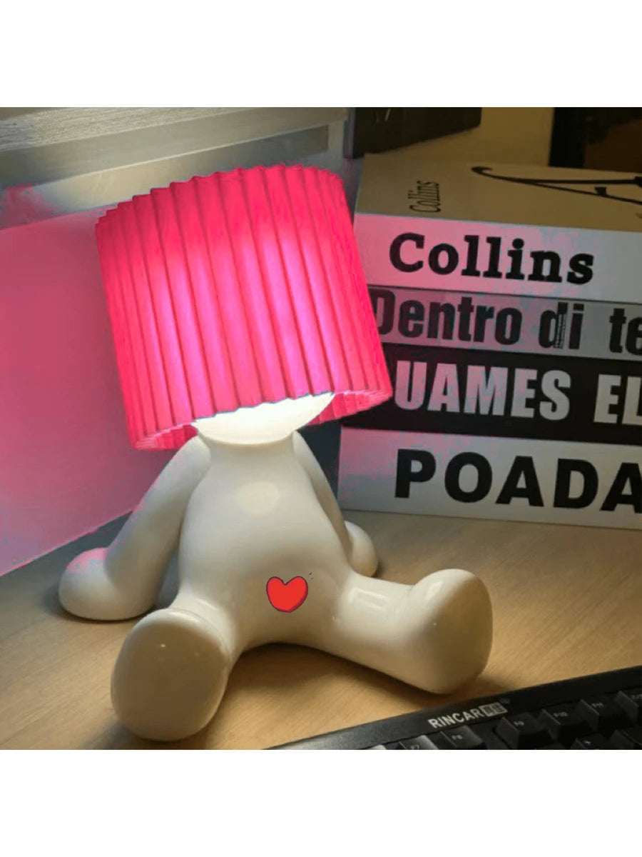 Cute Seated Shy Boy Table Lamp - LED Warm Light For Bedroom Ambience, Creative Bedroom Ambience Light, Compact & Lightweight, USB-Powered, Ideal For Home Use