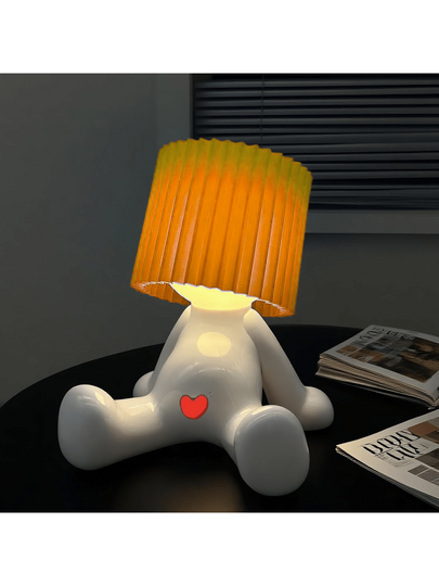 Cute Seated Shy Boy Table Lamp - LED Warm Light For Bedroom Ambience, Creative Bedroom Ambience Light, Compact & Lightweight, USB-Powered, Ideal For Home Use