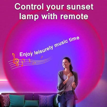 Multicolor Sunset Projector Lamp With Remote & APP Control - 16 Colors & 16 Dynamic Modes, Dimmable LED Night Light For Bedroom, Party, Photography Decor,Romantic Dates & Gifts