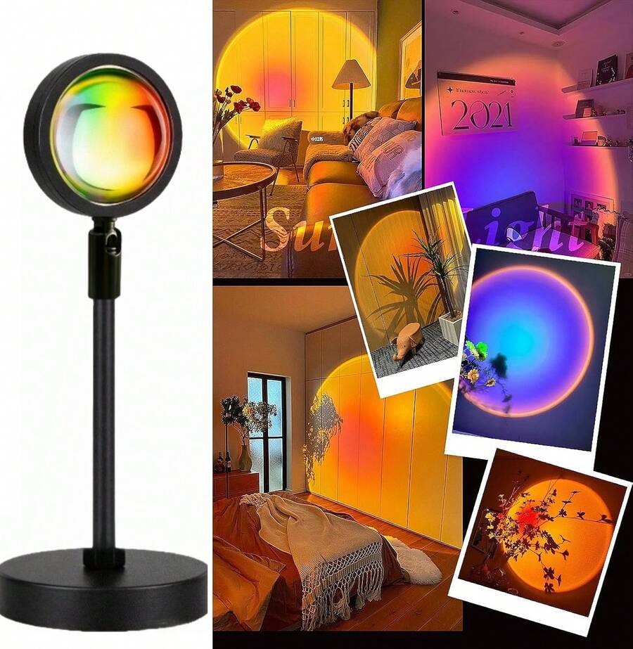 Multicolor Sunset Projector Lamp With Remote & APP Control - 16 Colors & 16 Dynamic Modes, Dimmable LED Night Light For Bedroom, Party, Photography Decor,Romantic Dates & Gifts