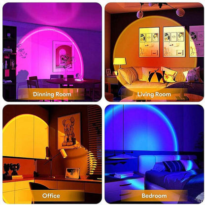 Multicolor Sunset Projector Lamp With Remote & APP Control - 16 Colors & 16 Dynamic Modes, Dimmable LED Night Light For Bedroom, Party, Photography Decor,Romantic Dates & Gifts