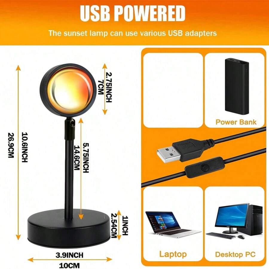 Multicolor Sunset Projector Lamp With Remote & APP Control - 16 Colors & 16 Dynamic Modes, Dimmable LED Night Light For Bedroom, Party, Photography Decor,Romantic Dates & Gifts