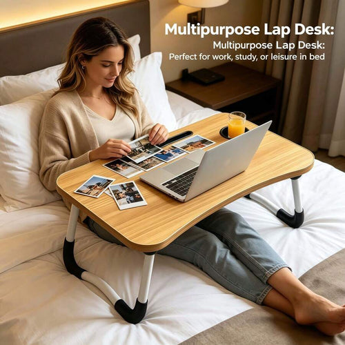Laptop Bed Tray For Dining And Laptop Use, Bed Table Tray, Breakfast Tray On Bed (With Legs), Adult Lap Tray, Lap Table, Laptop Stand, Bed TV Tray (With Cup Holder And Drawer)