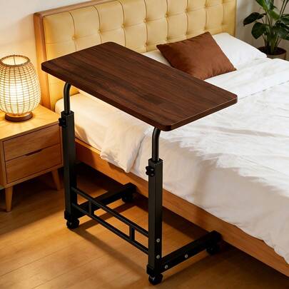 Kocoile Mobile Height-Adjustable Desk, Office Desk, Bedside Computer Table With Wheels, Sofa Side Table, Suitable For Bedroom, Dormitory, Laptop Stand, Lazy Desk, Coffee Table, Gift