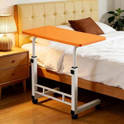 Kocoile Mobile Height-Adjustable Desk, Office Desk, Bedside Computer Table With Wheels, Sofa Side Table, Suitable For Bedroom, Dormitory, Laptop Stand, Lazy Desk, Coffee Table, Gift