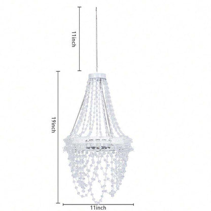 1pc Solar Crystal Beaded Hanging Chandelier, Waterproof Rainproof Outdoor LED Lamp, Warm Soft Glow, Perfect Ornament For Wedding Ceremony, Garden, Yard, Pergola, Backyard Dinner Party, Festival & Romantic Celebration Decor